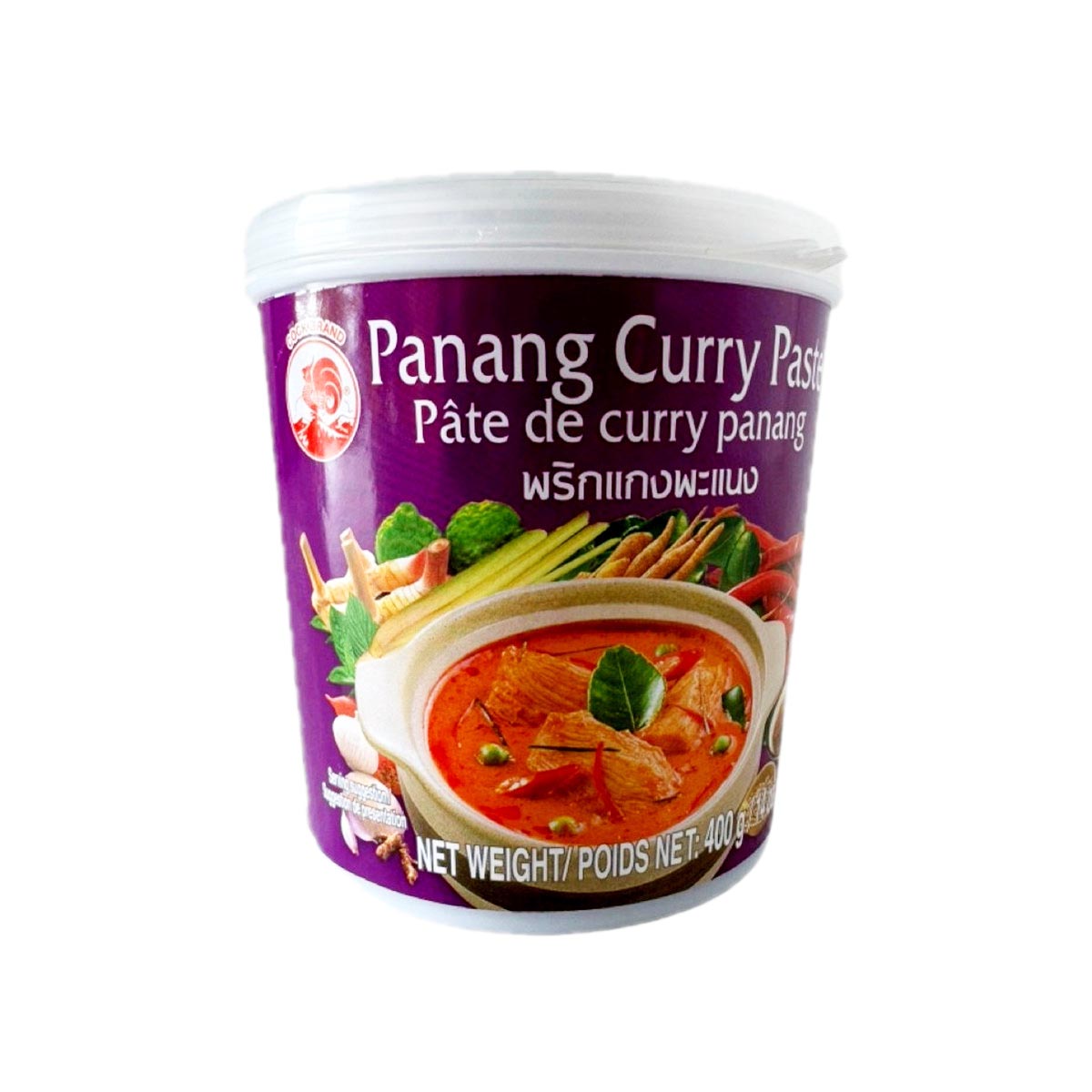 Panang curry paste Cock 400g 鸡标紫咖喱