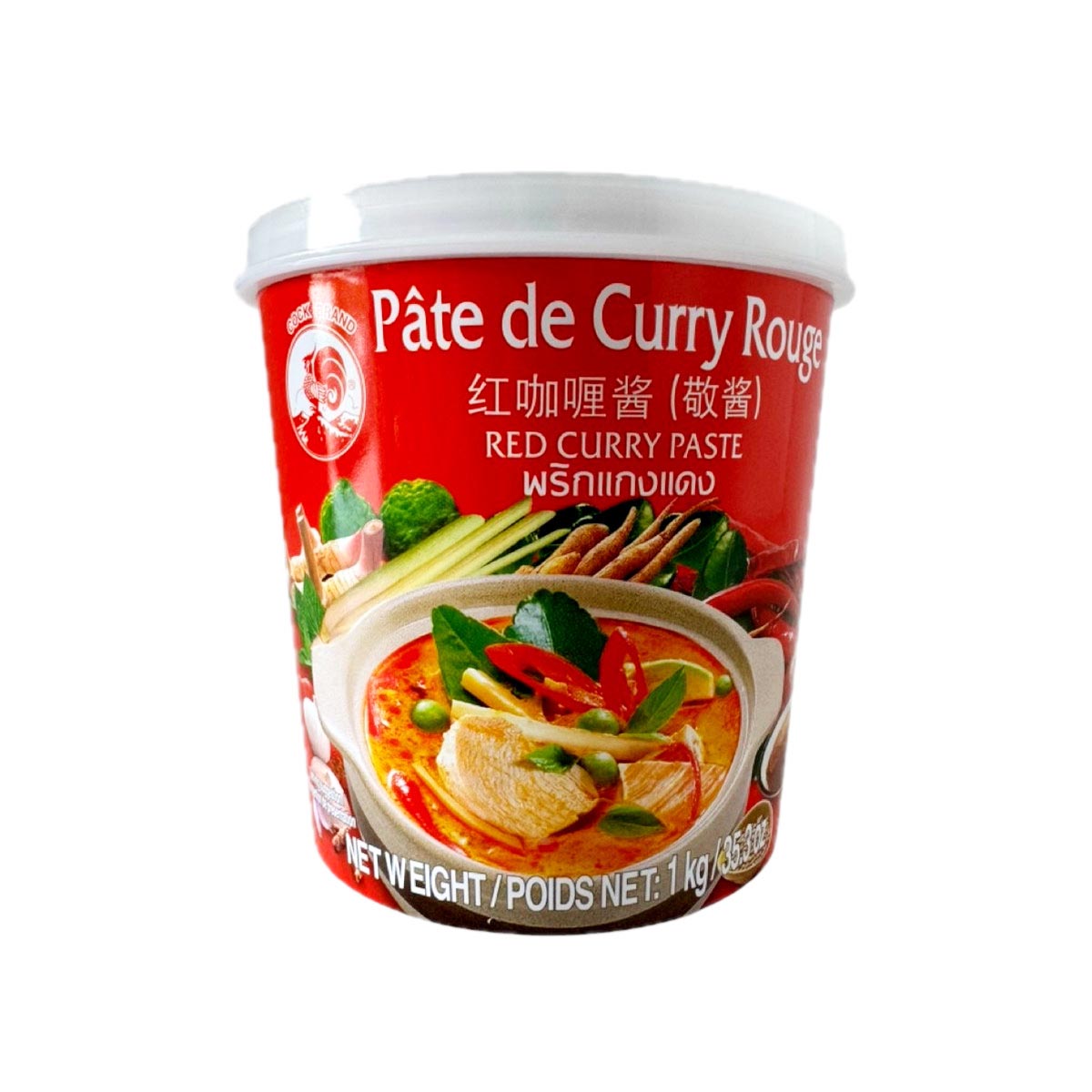 Red Curry Paste 1kg Cock鸡标红咖喱