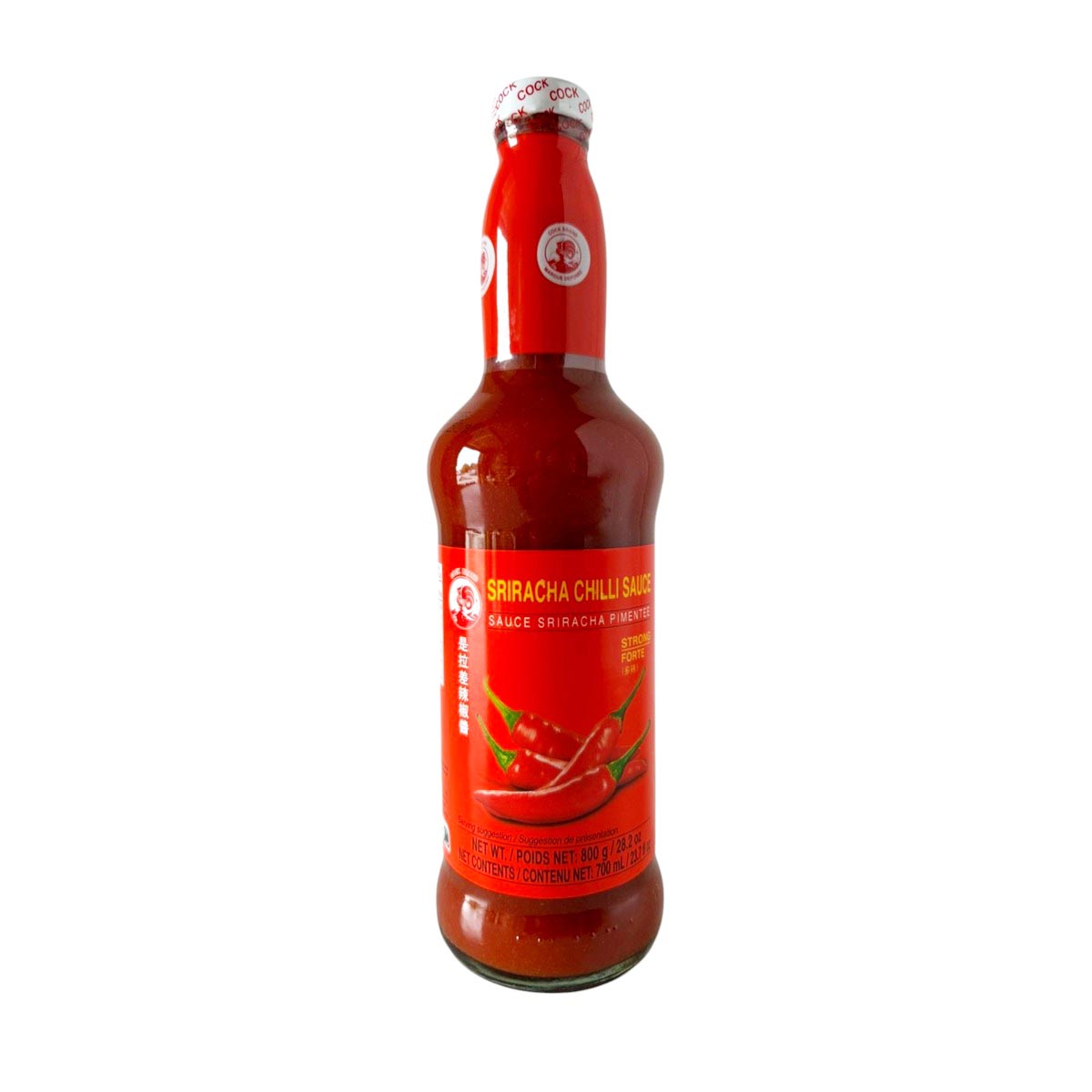 Sriracha Chili Sauce Hot 12/800g Cock 多辣酱