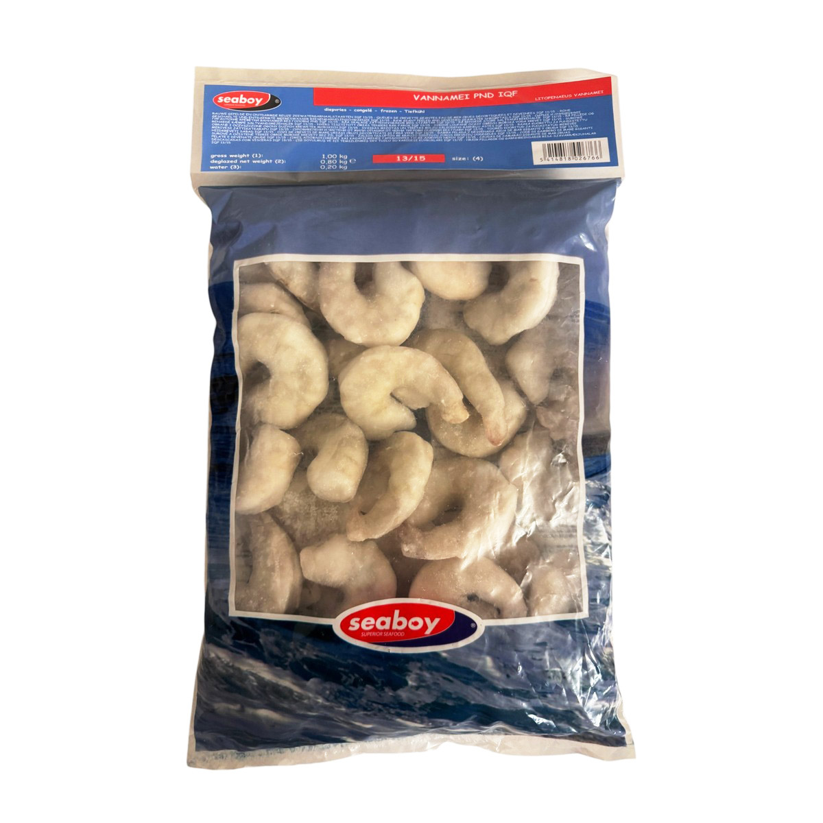 Shrimp Vannaimei 13/15 PND IQF 袋装虾