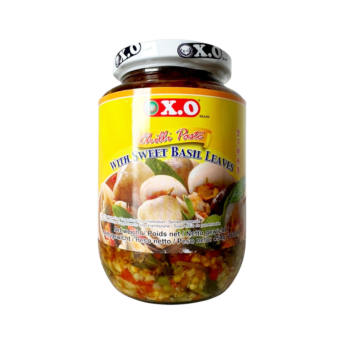 X.O CHILLI PASTE SWEET BASIL LEAVES 24X454 G
