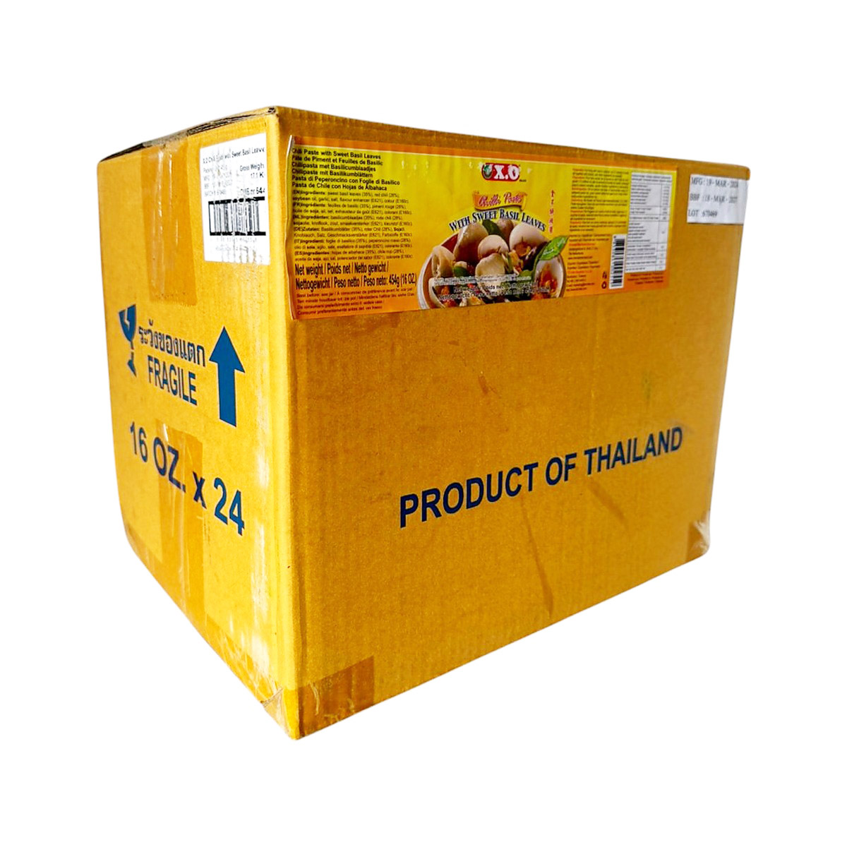 X.O CHILLI PASTE SWEET BASIL LEAVES 24X454 G 2